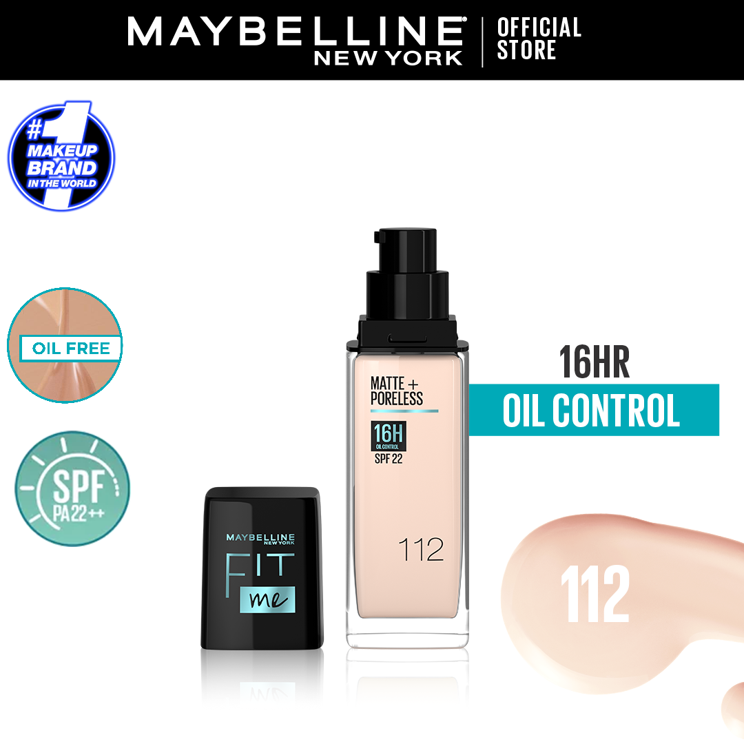 Maybelline Ny New Fit Me Matte + Poreless Liquid Foundation Spf 22 - 112 Natural Ivory 30Ml - For Normal To Oily Skin - Highfy.pk