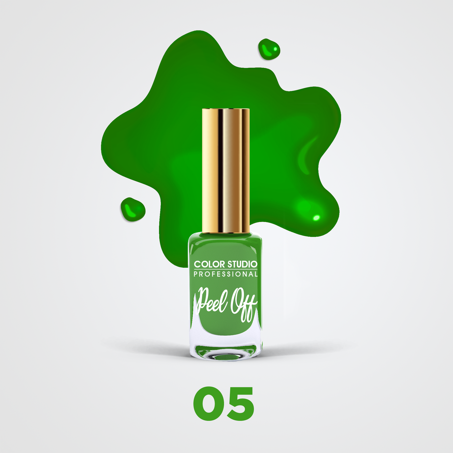 Color Studio - 05 Go Green- Peel Off Nail Colors - Water Based Nail Polish