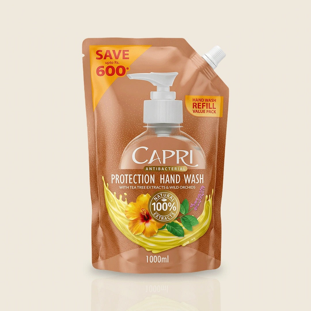 Capri - Hand Wash Tea Tree Extracts & Wild Orchids - 1000ml (Pouch)