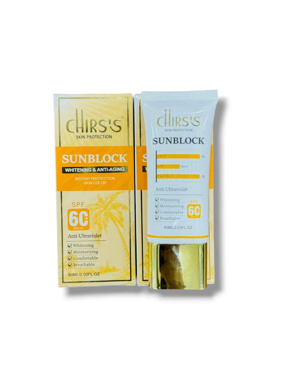 Chirs'S Sunblock Whitening & Anti-Aging Spf 60 Pa+ 60Ml