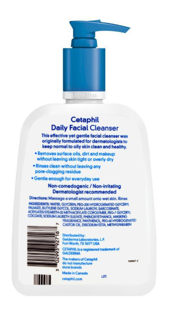 Cetaphil Daily Facial Cleanser Normal To Oily Skin 16Oz/473Ml