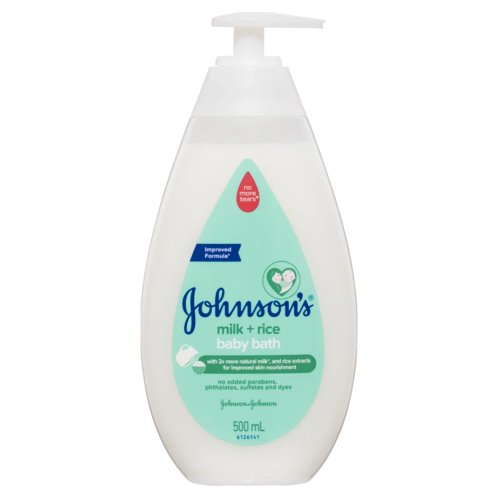Johnsons - Baby Milk & Rice Hair & Body Bath - 500Ml (Pump)