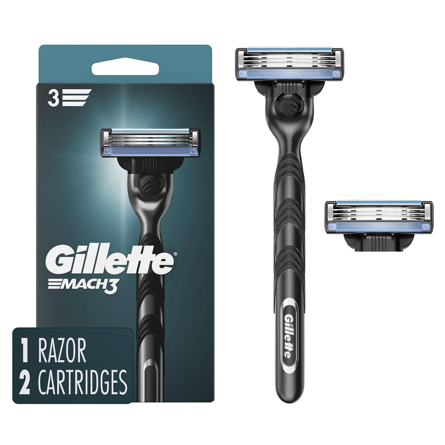 Gillette Mach3 Razor Handle & 2 Blade Refills