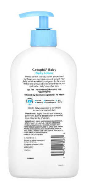 Cetaphil Baby Daily Lotion Face & Body With Organic Calendula 13.5Oz/399Ml