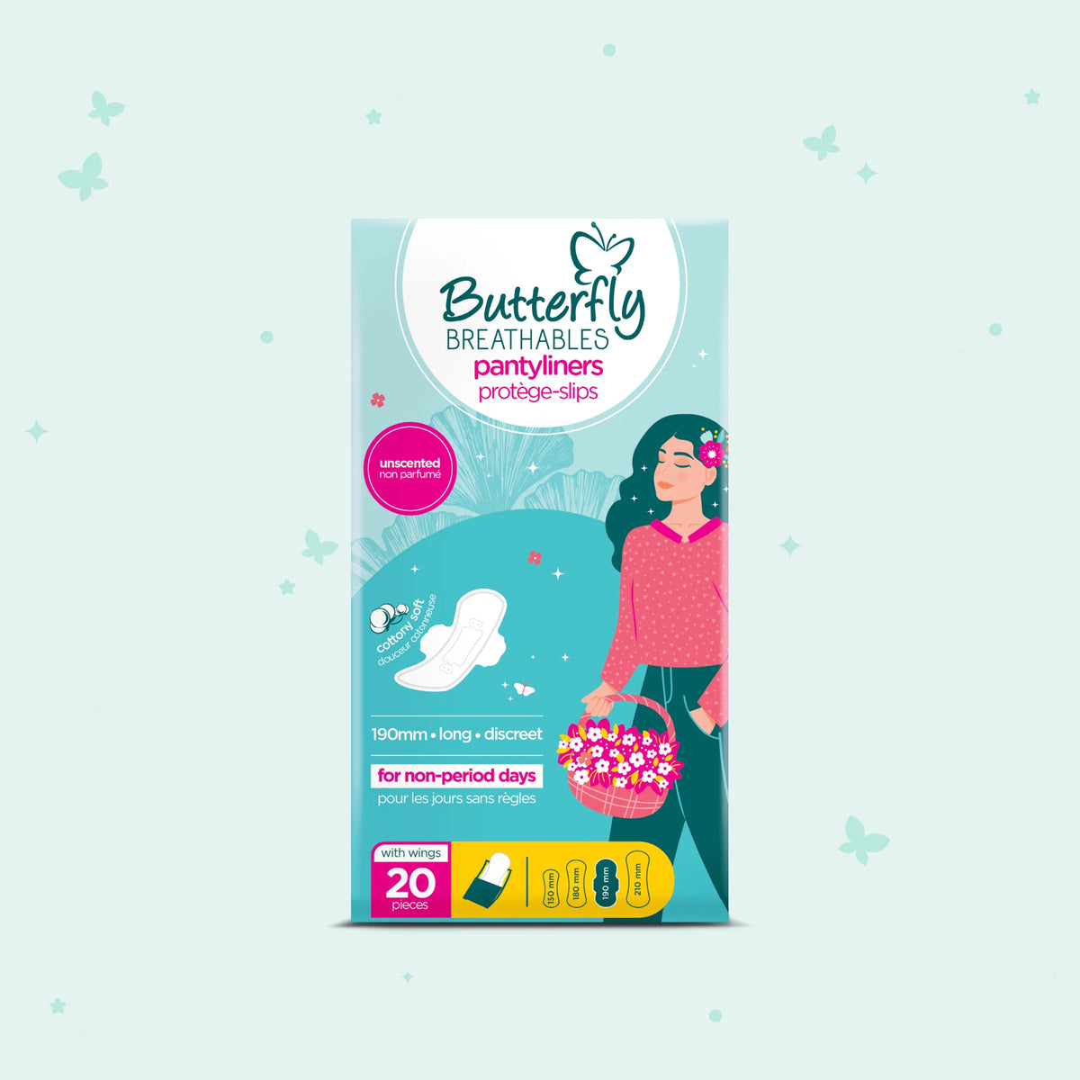 Butterfly - Breathables Unscented With Wings Panty Liners - 20's