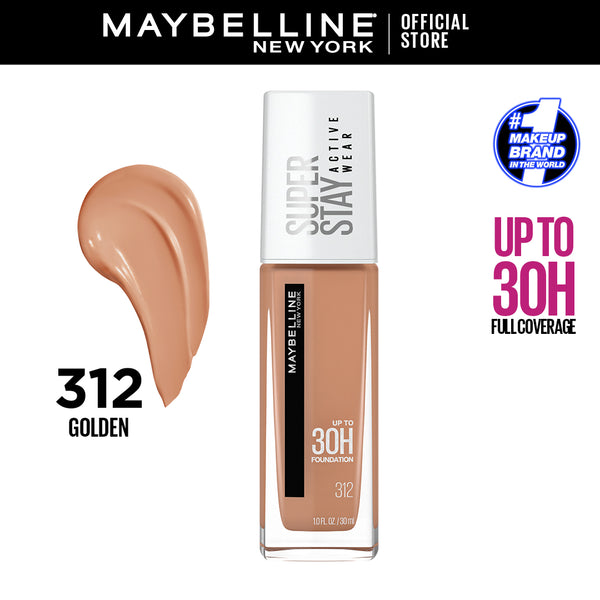 Maybelline New York Super Stay 24H Full Coverage Liquid Foundation - 312  Golden (30ml)