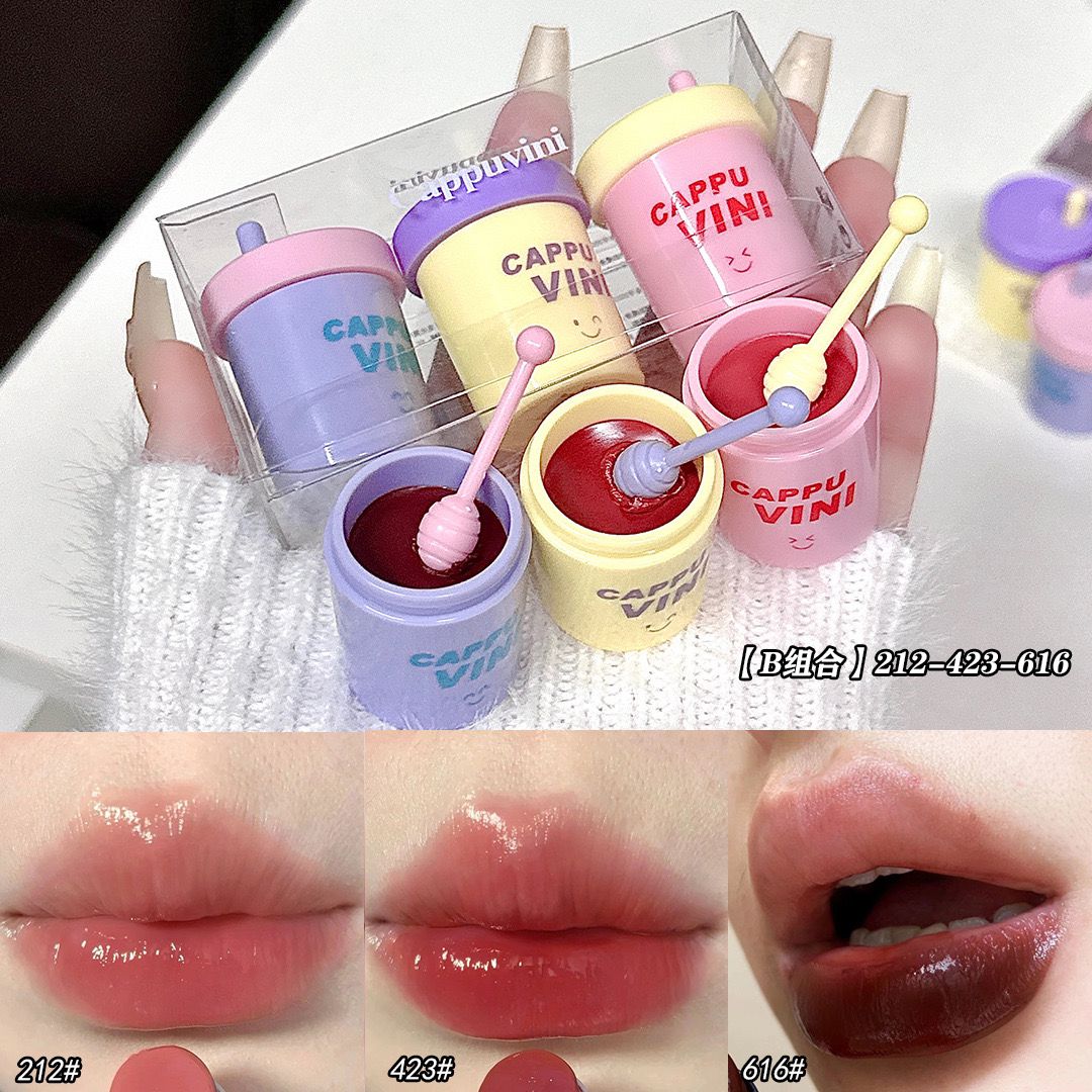 Facial Beauty Cappuvini Cute Little Juice Can Lip Balm 3Pcs