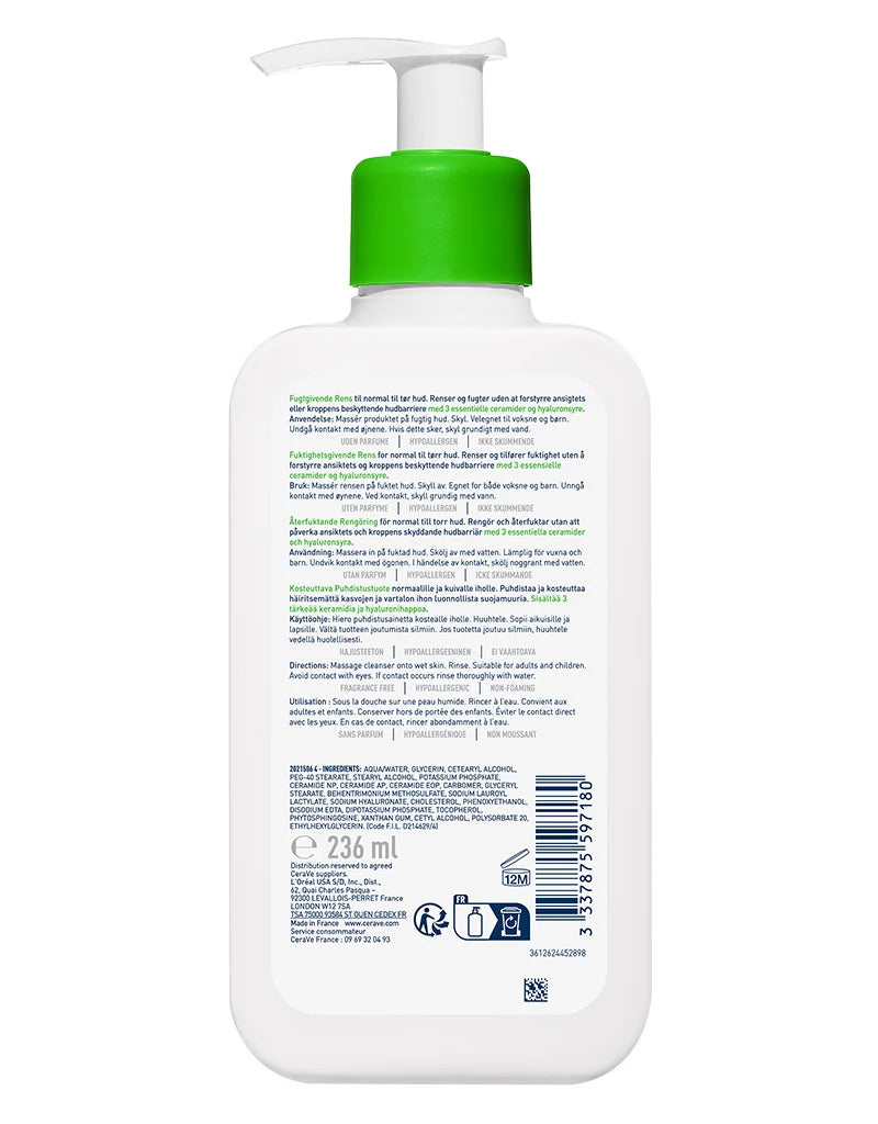 Cerave Hydrating Cleanser Normal To Dry Skin 8Oz/236Ml (France)