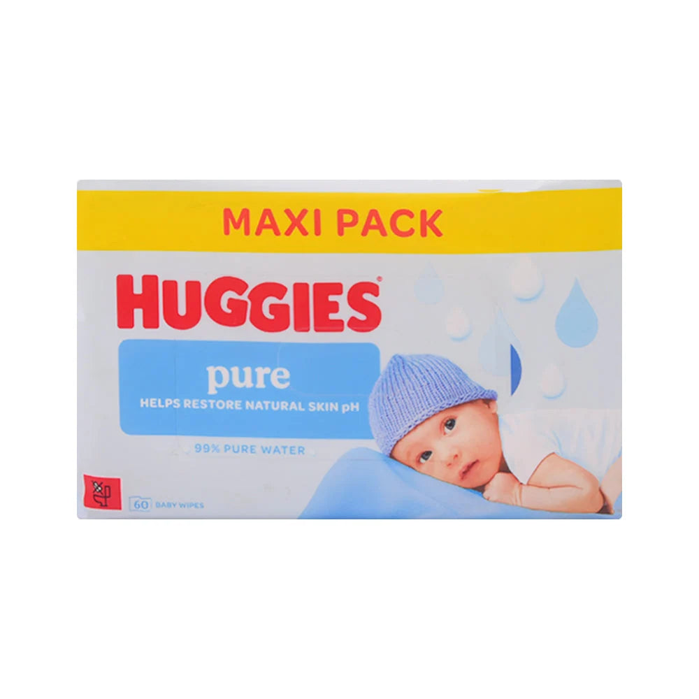 Huggies - Pure Baby Wipes - 60 Pcs