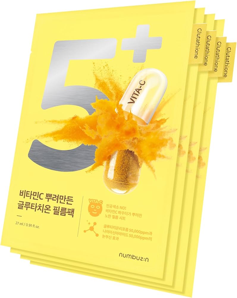 Numbuzin No.5 Glutathione Vitamin Spotlight Sheet Mask 27ml
