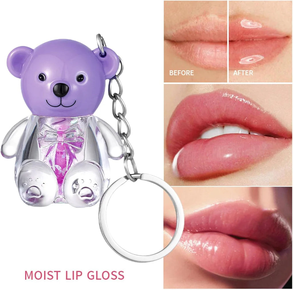 Facial Beauty Bear Key Chain Lip Gloss