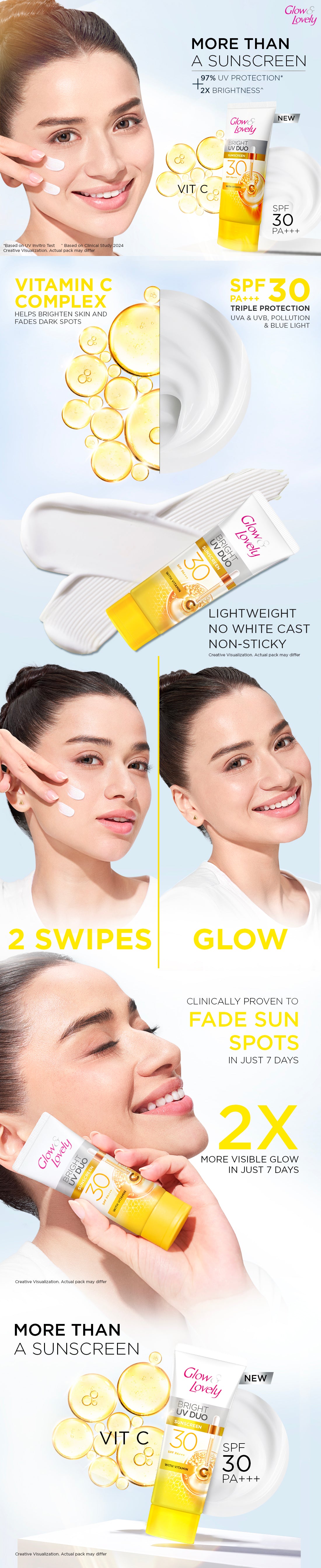 Glow & Lovely Bright UV Duo Sunscreen SPF 30 PA++ 25G