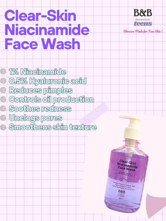 B&B Derma - Clear-Skin Niacinamide Face Wash Teens
