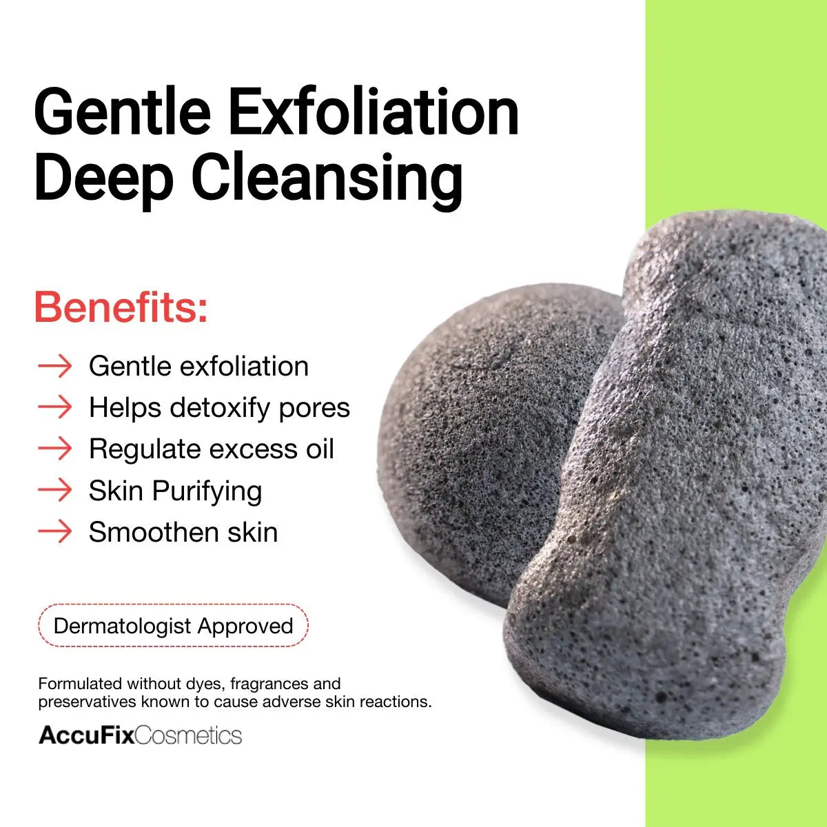 AccuFix - Bamboo Charcoal Konjac Sponge