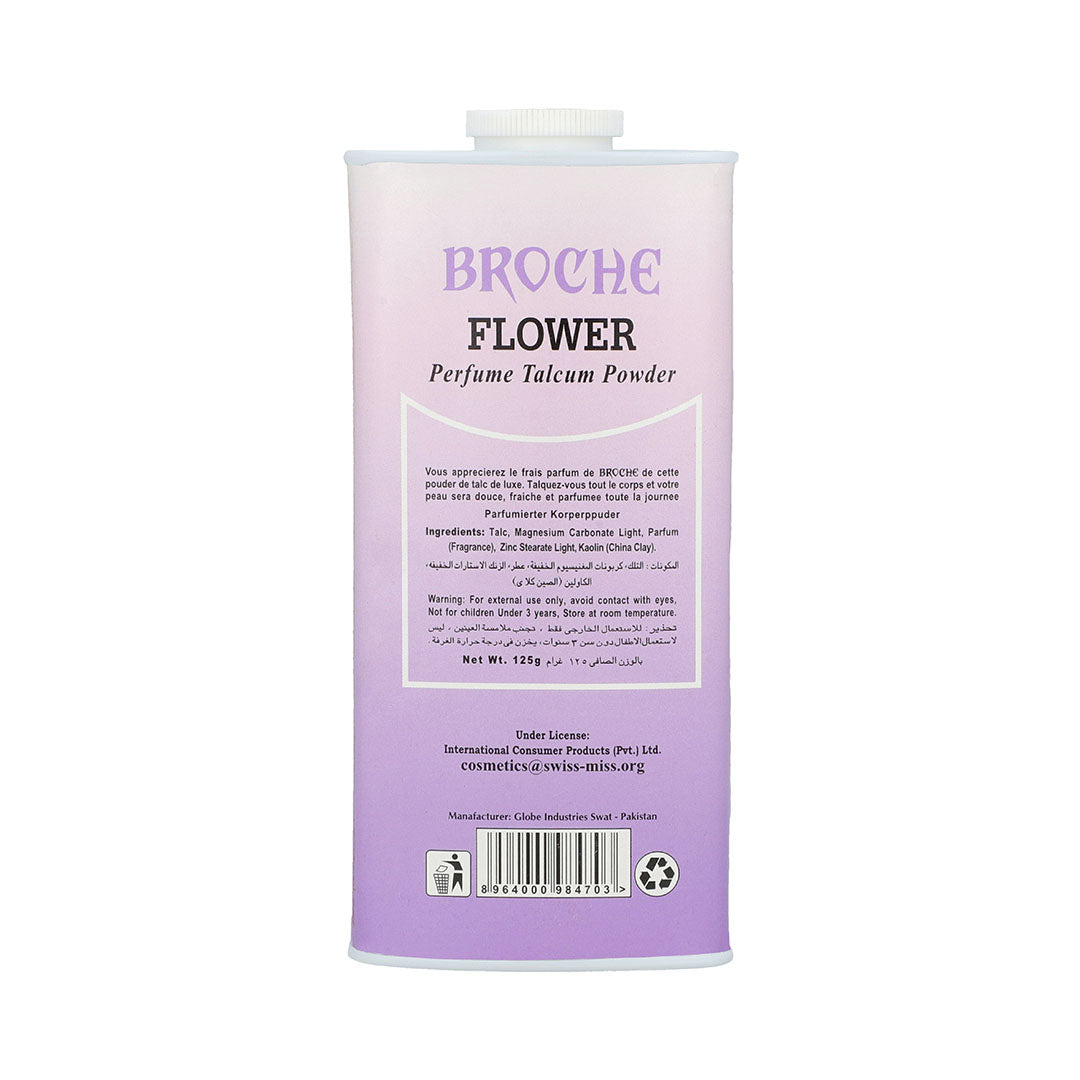 broche-flower-talcum-powder-125gm-back-side-aluminum-container-with-details-written-in-english-and-arabic