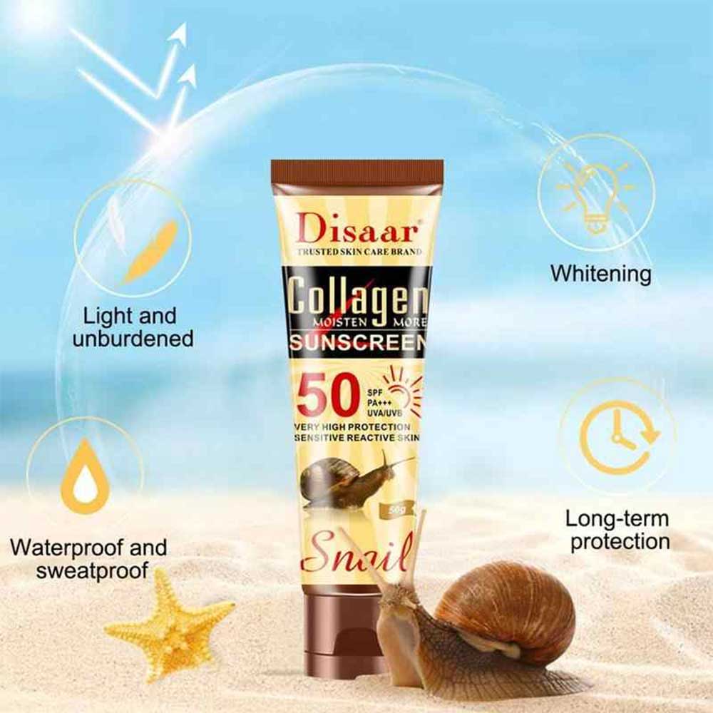 Disaar - Collagen Snail Whitening Sunscreen Spf-50 - 50gm