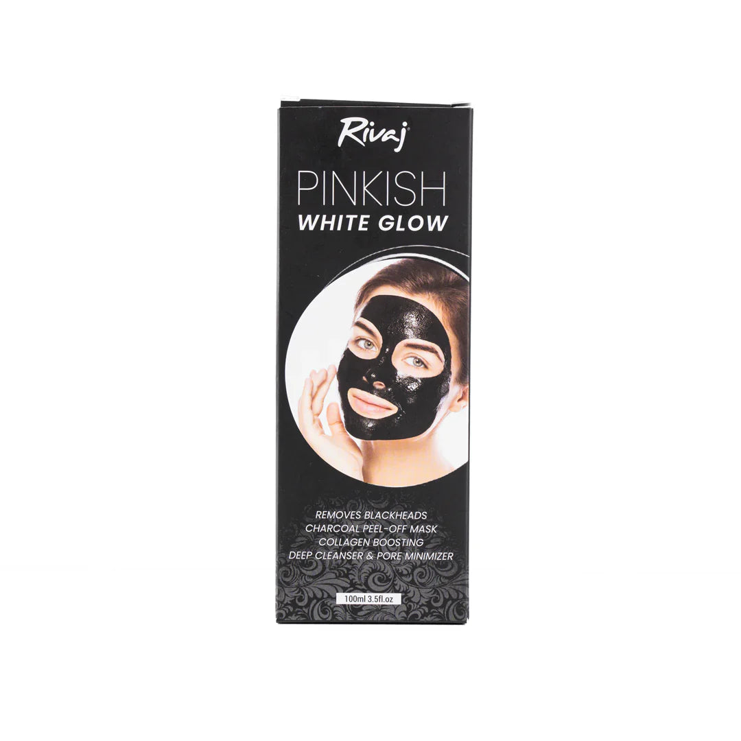 Rivaj - Pinkish White Glow Charcoal Black Peel Off Mask 100ml