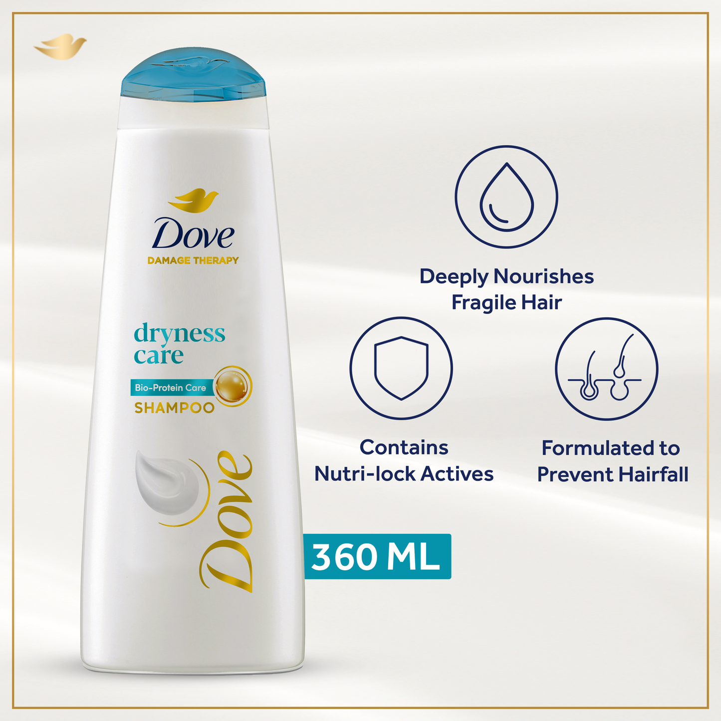 Dove - Dryness Care Shampoo - 360ml