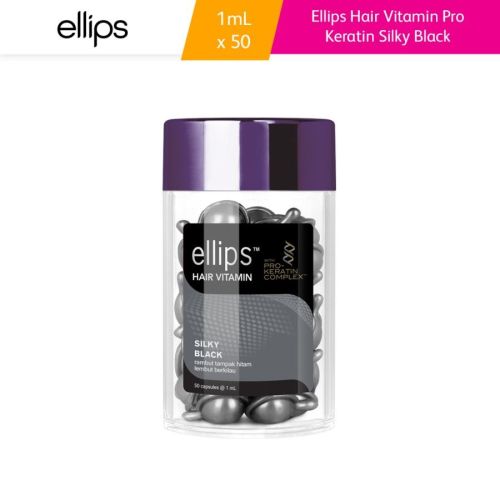 Ellips Hair Vitamin Capsule Shiny Black With Candlenut & Aloe Vera Oil 50'S (Black)