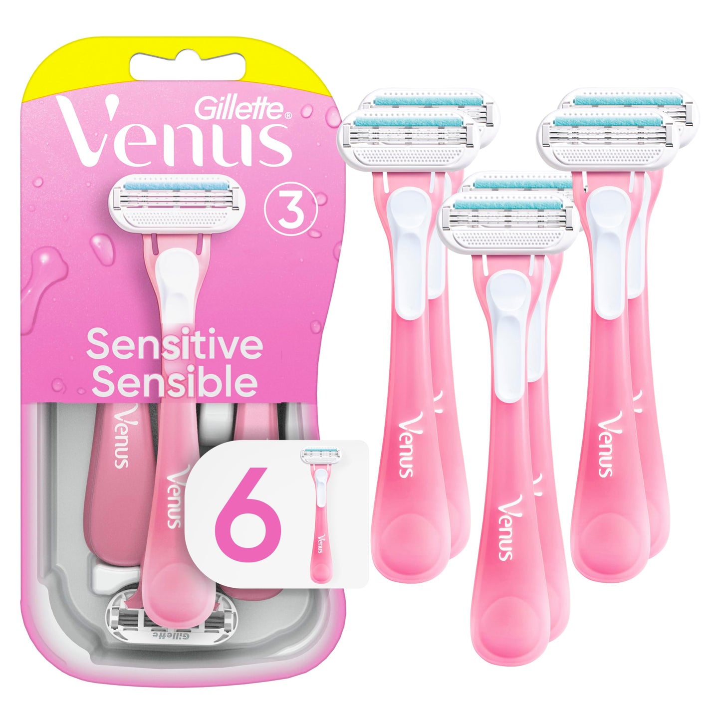 Gillette Venus Sensitive Razor 6'S