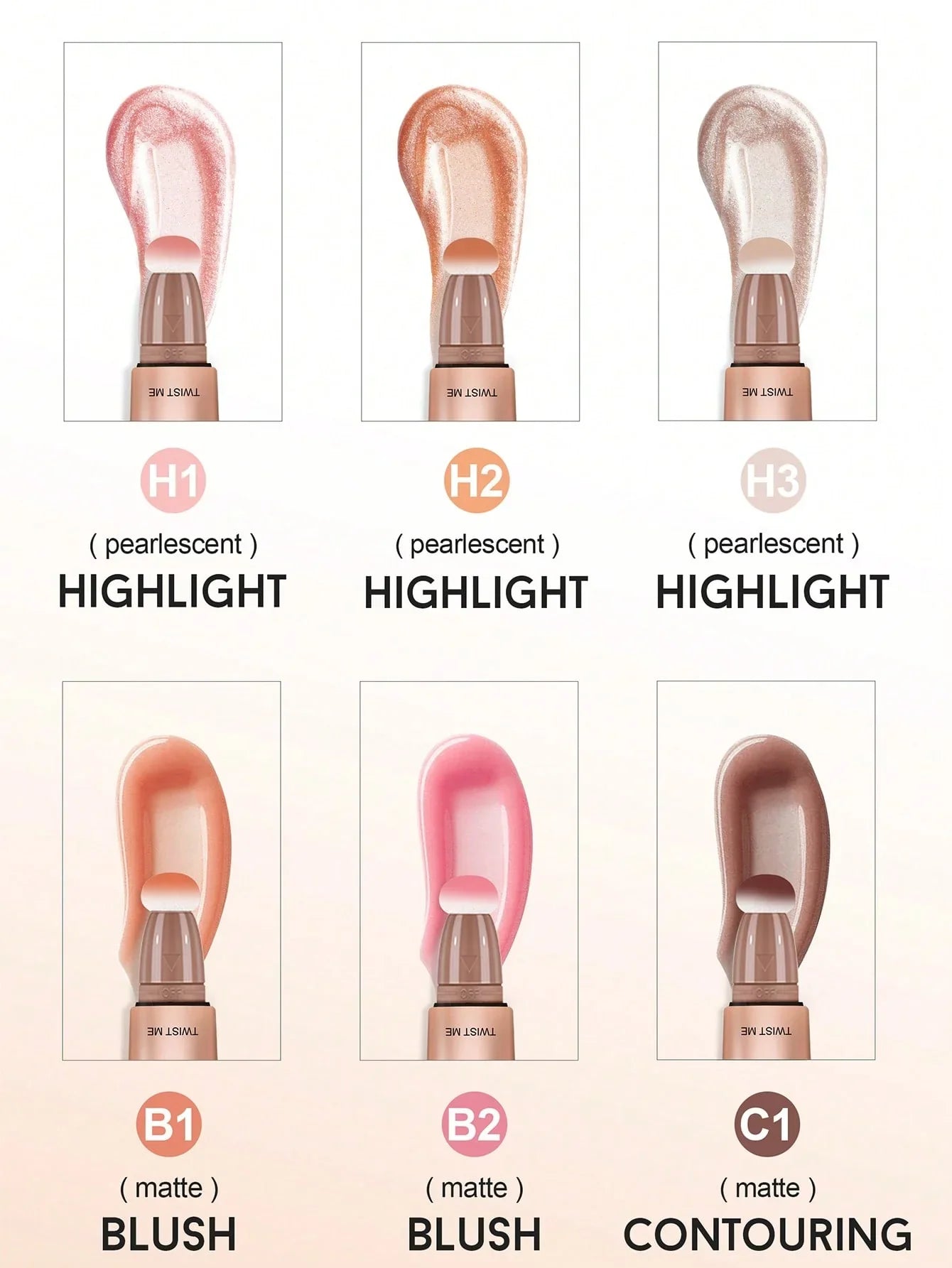 Handaiyan Blush, Highlighter & Contour H2 12Ml