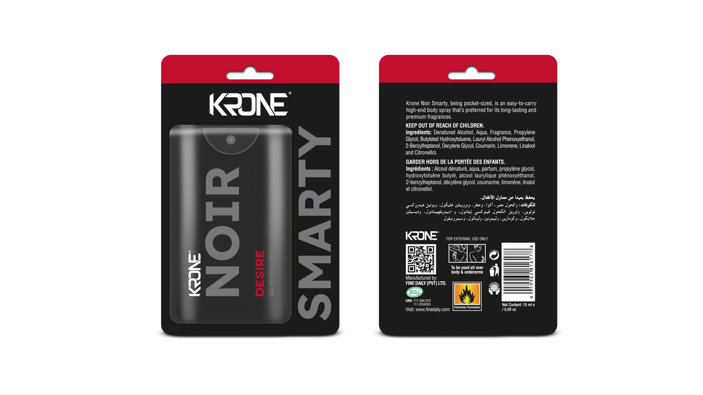 Krone Noir Smarty Desire Gas Free Body Spray 15ml