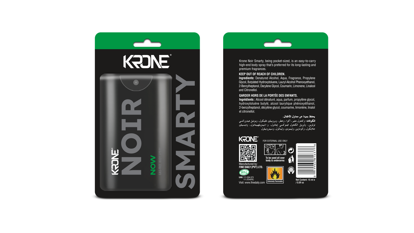 Krone Noir Smarty Now Gas Free Body Spray 15ml
