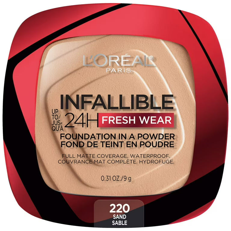 L'Oreal Paris Infallible 24H Fresh Wear Breathable Liquid Foundation in Powder - 220 Vanilla