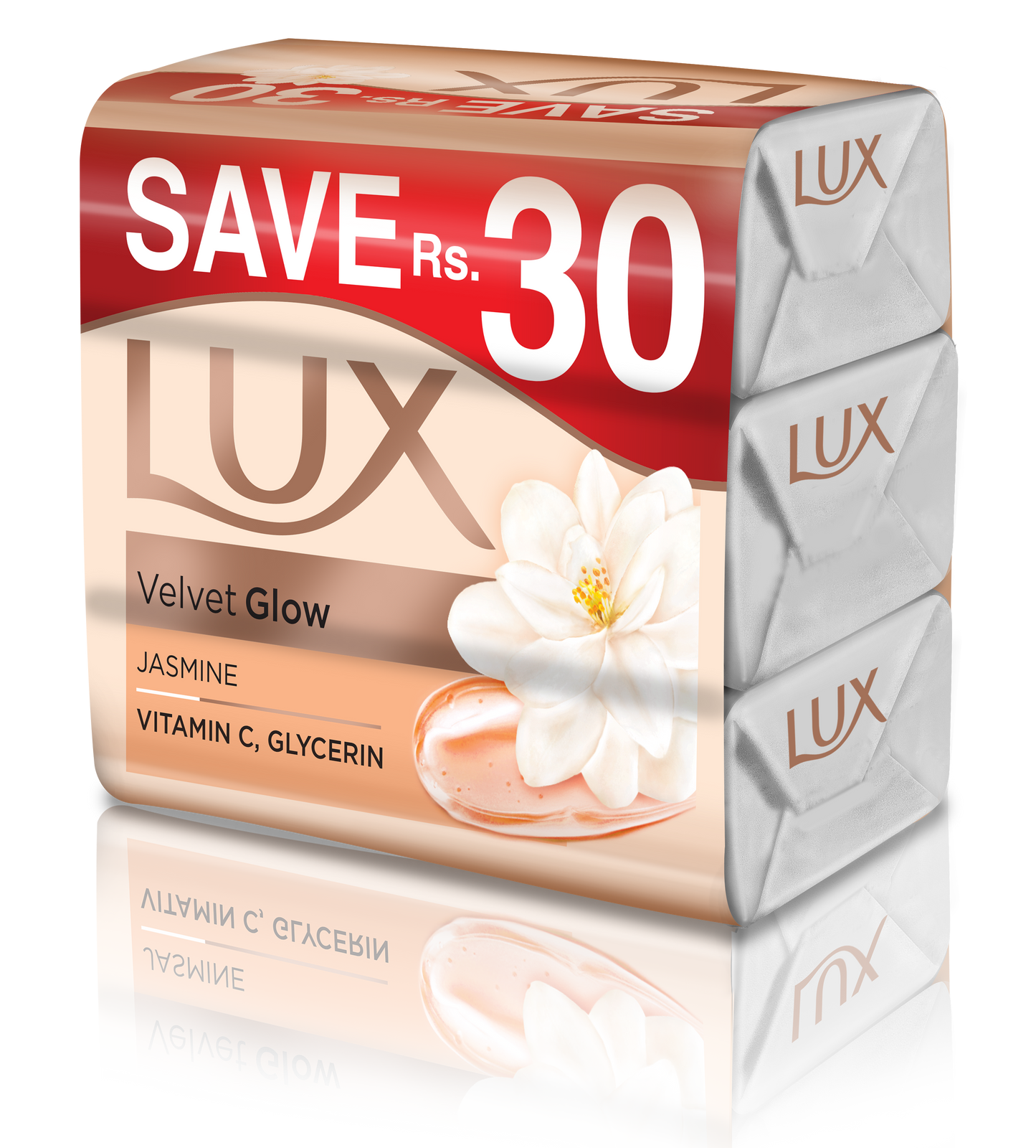 Lux - Velvet Touch Soap Bar Trio White - 130g