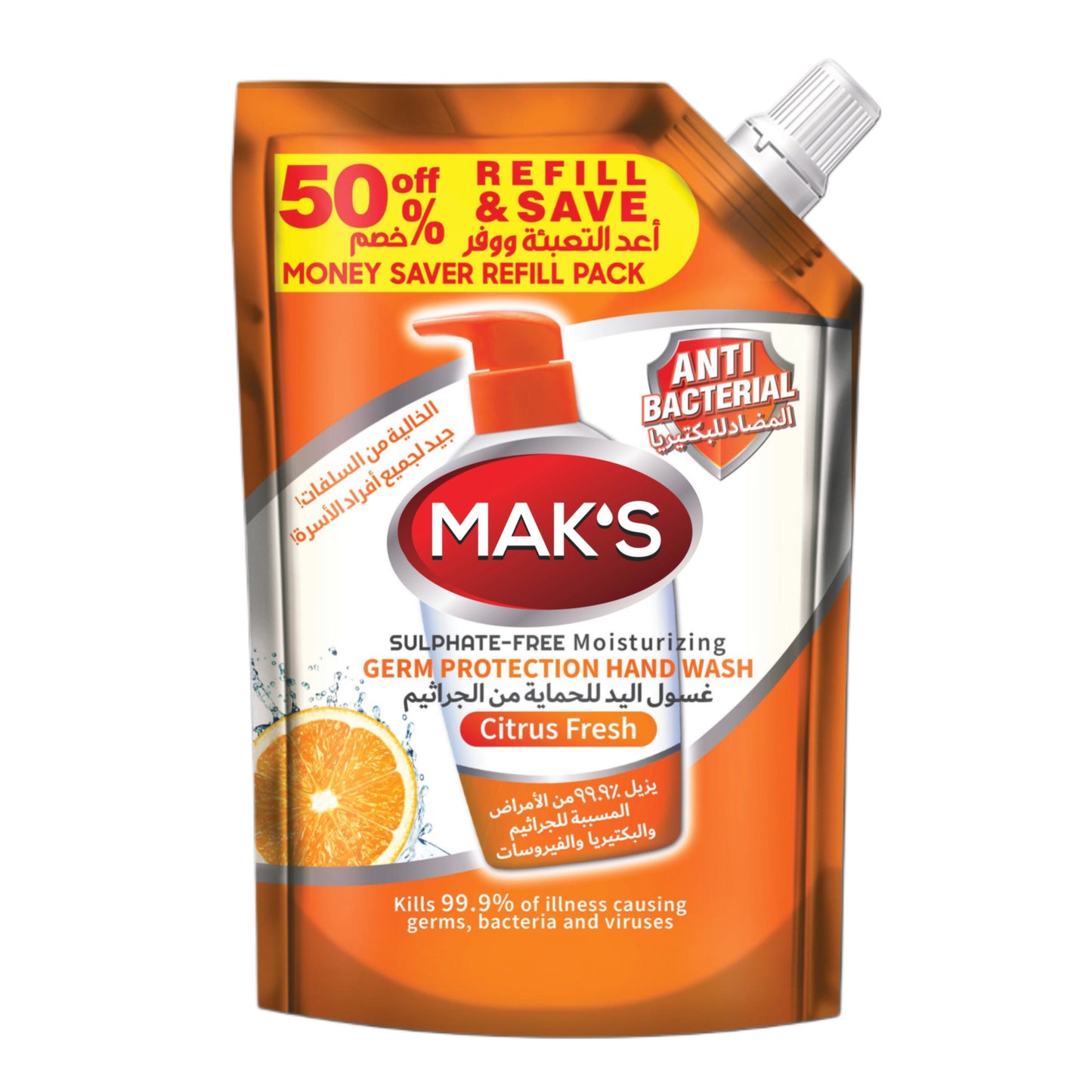 Mak's - Hand Wash - 600Ml Pouch