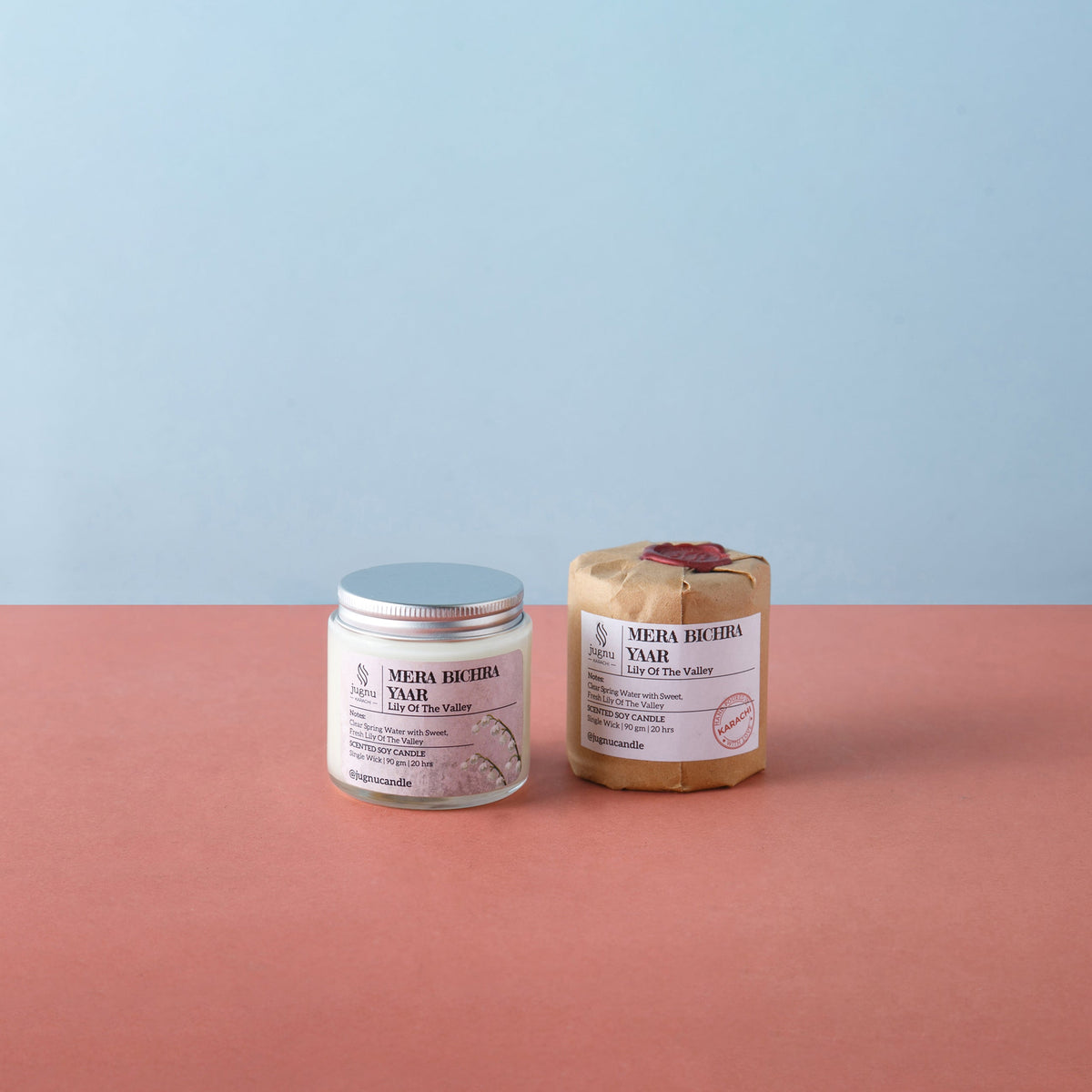 Jugnu - Mera Bichra Yar (Lily of The Valley) Scented Soy Candle - Small 90g