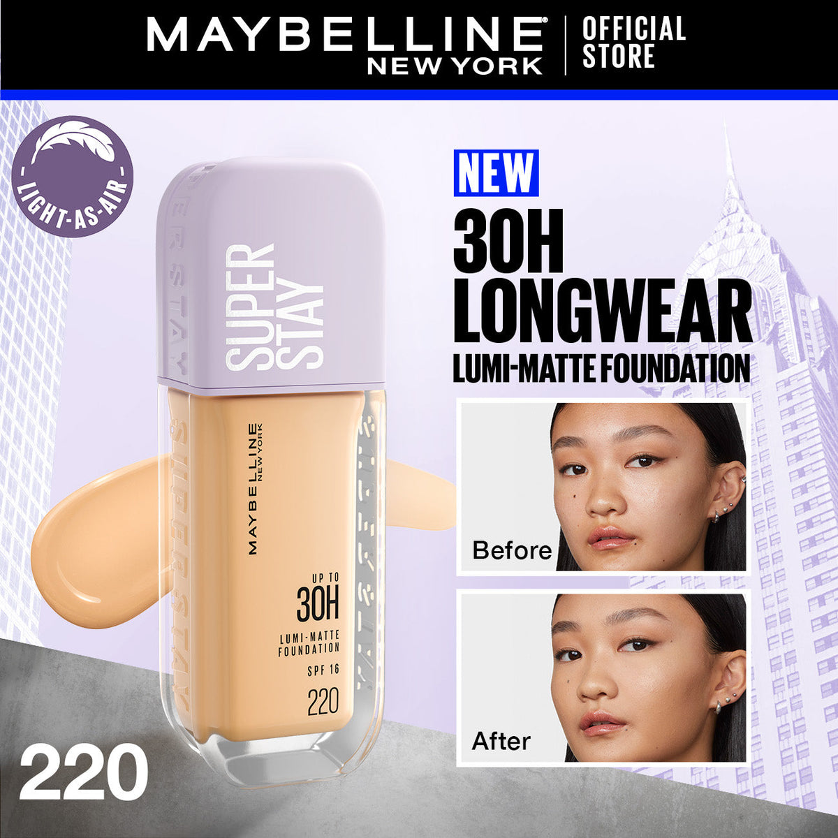 Maybelline New York Super Stay Up to 30hr Lumi Matte Foundation 30ml