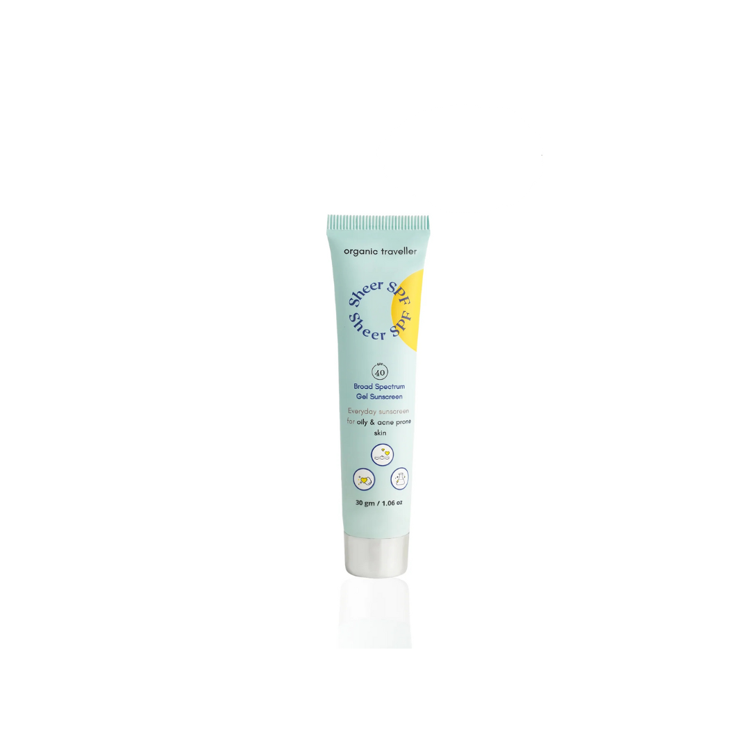 Organic Traveller - Sheer SPF: Oily/Acne Prone Skin Sunscreen - 30 ML