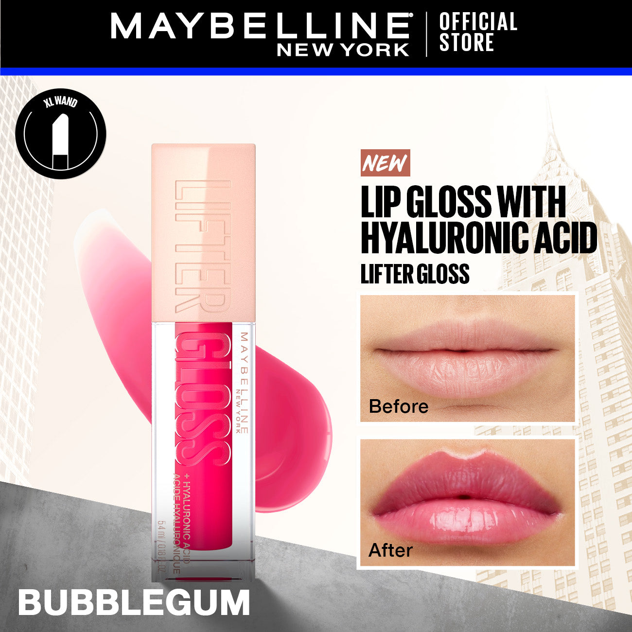 Maybelline New York Lifter Shine® Hydrating Lip Gloss With Hyaluronic Acid 5.4ml