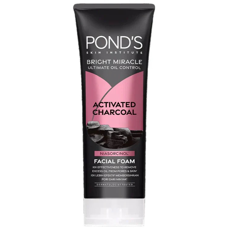 Ponds Facial Foam Bright Miracle Activated Charcoal 90G
