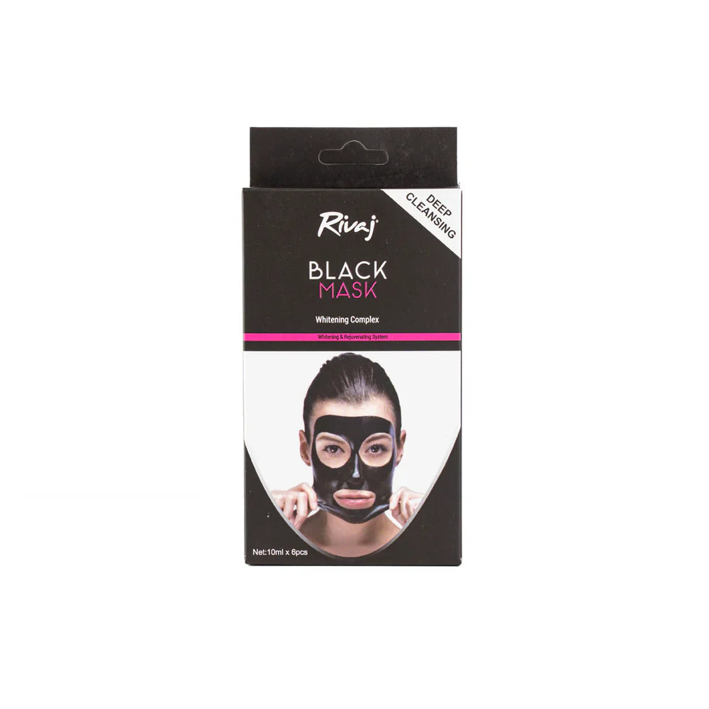 Rivaj - Whitening Complex Charcoal Face Mask - 10Ml X 6pcs