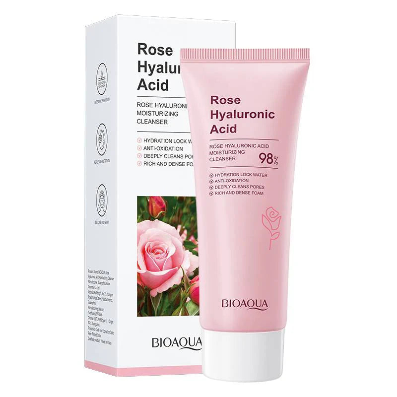 Bioaqua - Rose Hyaluronic Acid Moisturizing Oil Control Facial Cleanser 100g