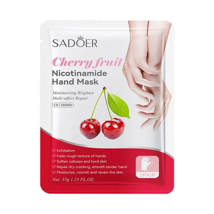 Sadoer - 5 in 1 Nourish Cherry Fruit Nicotinamide Hand Mask - 35G