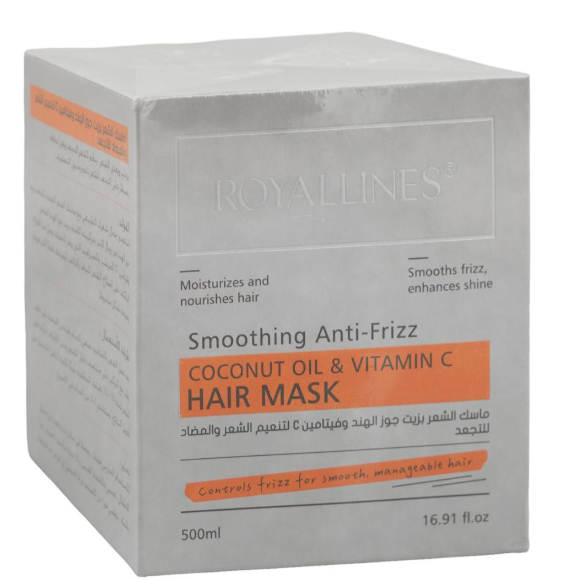 Royallines - Smoothing Anti Frizz Coconut Oil & Vitamin C Hair Mask 500Ml