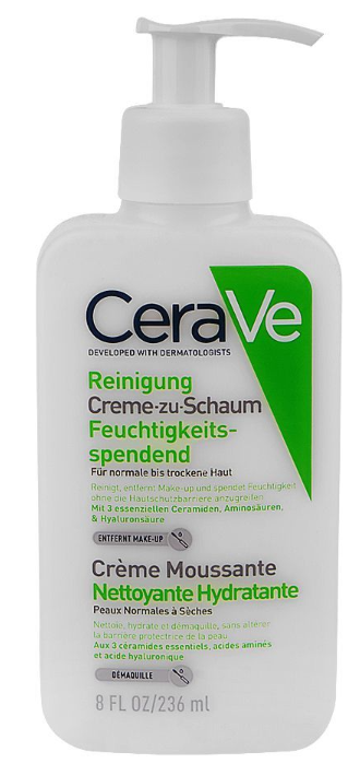 Cerave Hydrating Cream-To-Foam Cleanser For Normal To Dry Skin 8Oz/236Ml