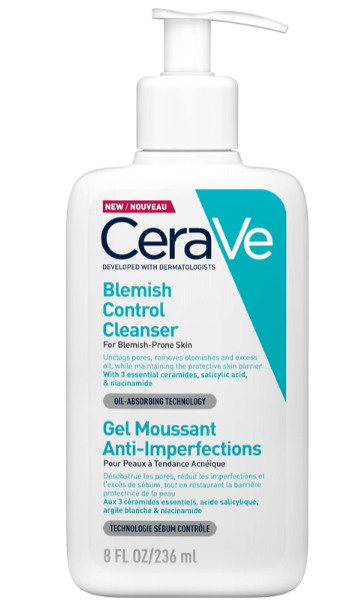 Cerave Blemish Control Face Cleanser With 2% Salicylic Acid & Niacinamide For Blemish-Prone Skin 8Oz/236Ml