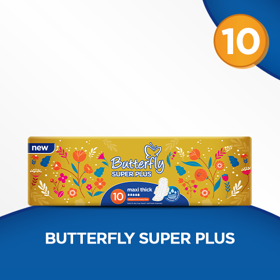 Butterfly Super Plus Maxi Thick Long 10 Pcs