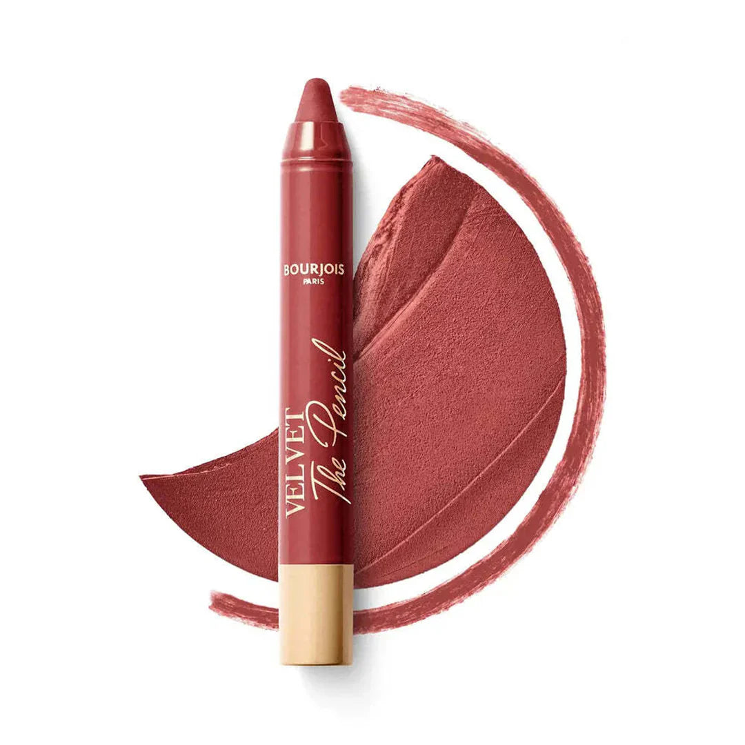 Bourjois Lipstick And Lip Liner 2 In 1 Velvet The Pencil - 04 Less Is Brown