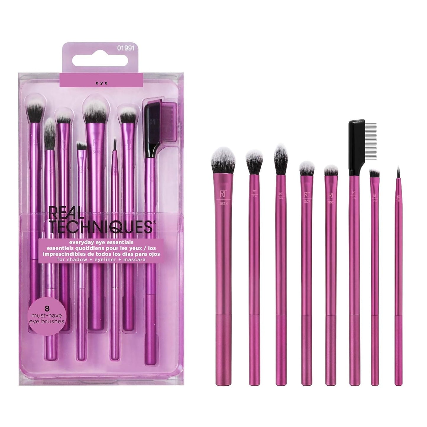 Real Techniques Everyday Eye Essentials Makeup Brush Kit 8's
