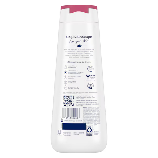 Dove - Body Wash Usa Replenish Dragon Fruit & Coconut Cream 20Oz/591Ml