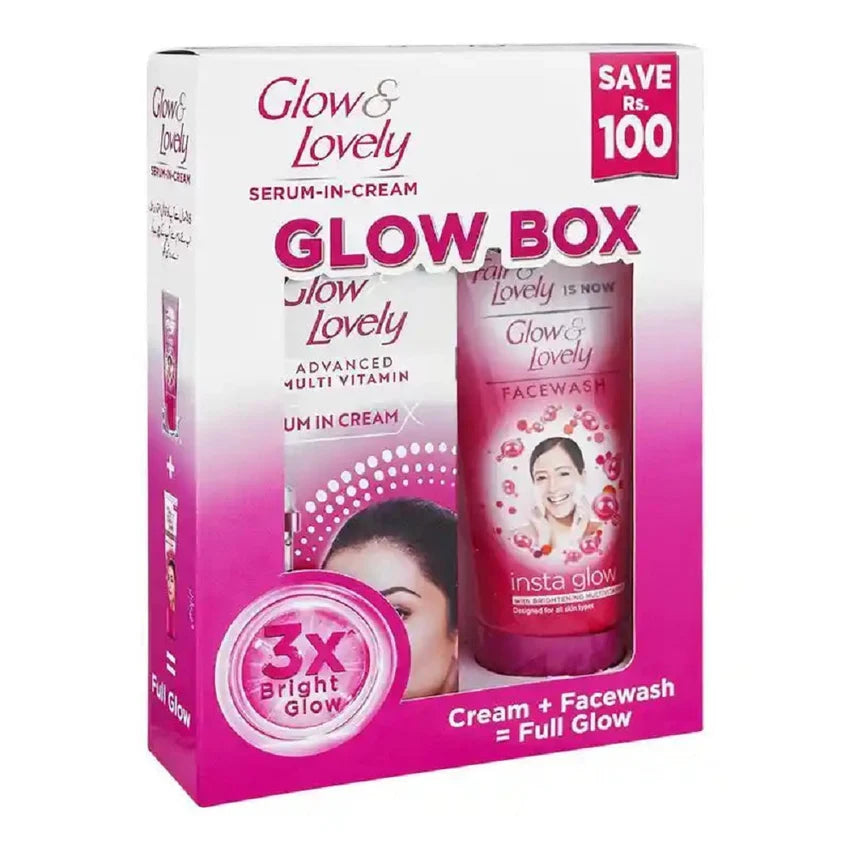 FAIR & LOVELY GLOW & LOVELY GLOW BOX ( CREAM + FACE WASH )