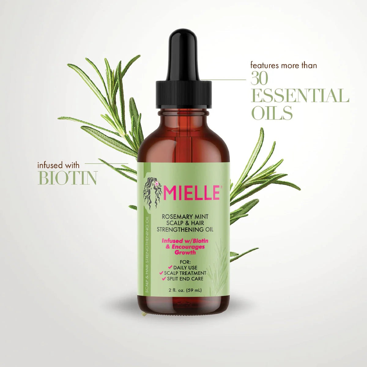 Mielle - Rosemary Mint Scalp & Hair Strengthening Oil - 59Ml