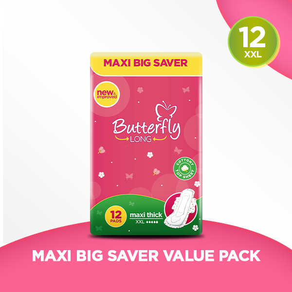 Butterfly - Maxi Big Saver Sanitary Pads - 12 Pcs