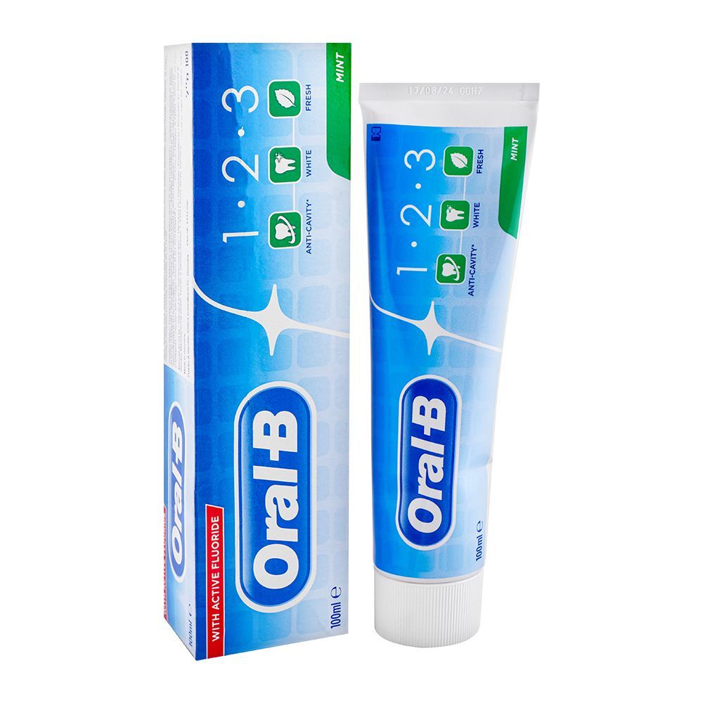 Oral B - Tooth Paste 1.2.3 Anti Cavity Whitening Freshnes Mint 100Ml