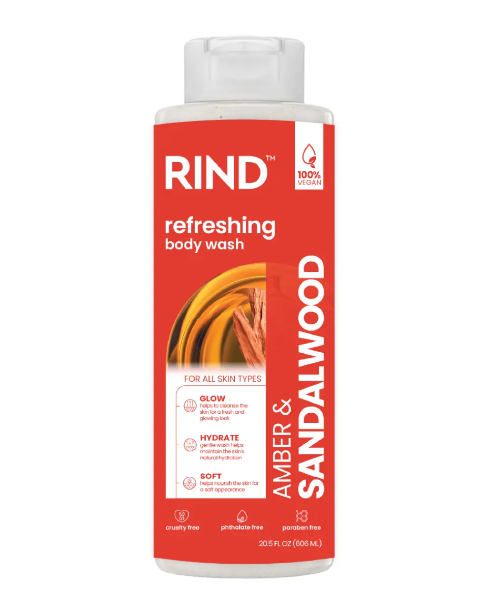 Rind Body Wash Refreshing Amber & Sandalwood 20.5Oz/606Ml